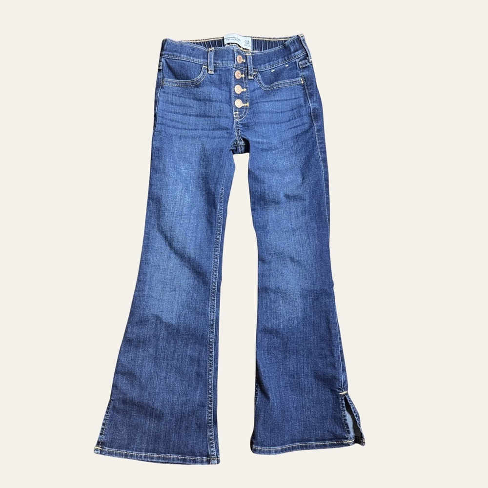 Kids’ Abercrombie & Fitch dark denim high rise flare Jeans size 5/6